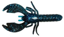 3.75" CRAW BLACK/BLUE GLTR LAMINATE CREME LURE 6PK