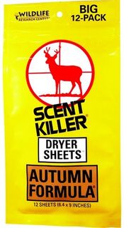 SCENT KILLER DRYER SHEET - AUTUMN 12 SHEETS