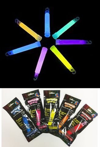 4" SUPREME GLOW LIGHT STICK & LANYARD 9PK