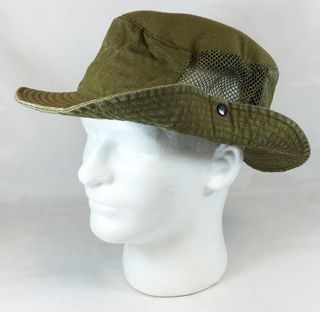 VENTED SIDE HAT W/SNAP UP BRIM OLIVE