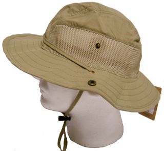 LIGHTWEIGHT KAYAK HAT VENTED SNAP UP SIDES KHAKI