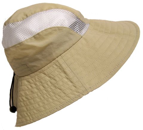 LADIES FITTED HAT W/VENTED SIDES KHAKI