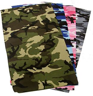 22" ASSORTED COLORED CAMO BANDANAS