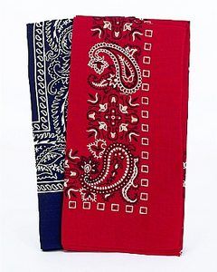 22" ASST. RED & BLUE TRAINMAN BANDANAS