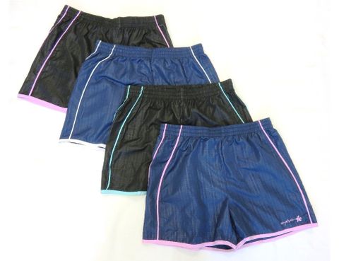 RAYA SUN MISSY'S BLACK & BLUE TRIM SHORTS ASST. SIZES