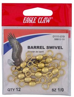 1/0 BRASS BARREL SWIVEL 12PK   12PK/BX