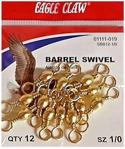 1/0 BRASS BARREL SWIVEL 12PK   12PK/BX