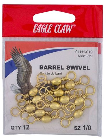 1/0 BRASS BARREL SWIVEL 12PK   12PK/BX