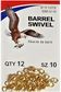 #10 BRASS BARREL SWIVEL 12PK   12PK/BX