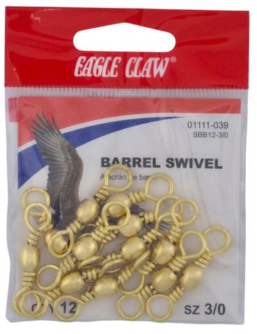 3/0 BRASS BARREL SWIVEL 12PK   12PK/BX