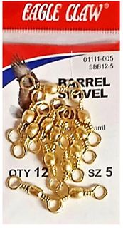 #5 BRASS BARREL SWIVEL 12PK   12PK/BX