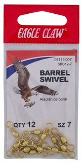 #7 BRASS BARREL SWIVEL 12PK   12PK/BX