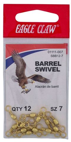#7 BRASS BARREL SWIVEL 12PK   12PK/BX