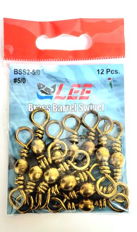 5/0 BRASS BARREL SWIVEL 12PK