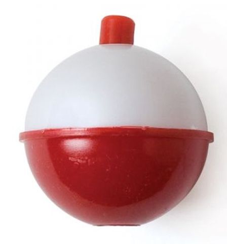 1" RED & WHITE PLASTIC BOBBERS 50PK