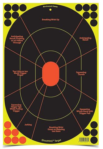 12"X18" SHOOT-N-C REACTIVE HANDGUN TRAINER TARGETS 5PK