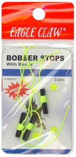 STRING BOBBER STOPS W/BEADS 3PK