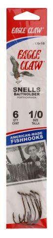 1/0 BRONZE BAITHOLDER SNELLS 6PK