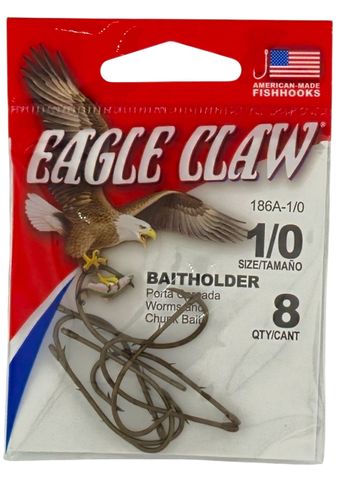 1/0 BRONZE BAITHOLDER HOOK 8PK