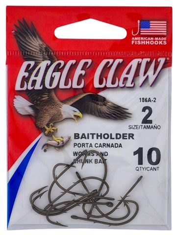 #2 BRONZE BAITHOLDER HOOK 10PK