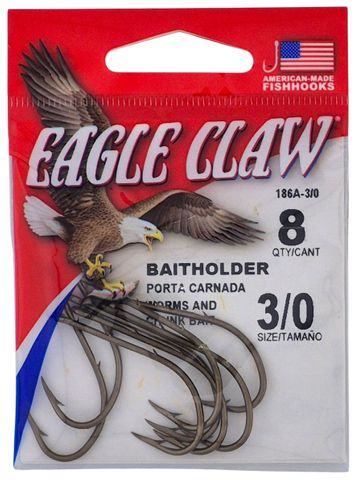3/0 BRONZE BAITHOLDER HOOK 8PK