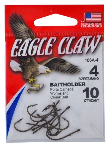 #4 BRONZE BAITHOLDER HOOK 10PK