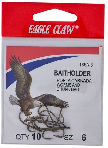 #6 BRONZE BAITHOLDER HOOK 10PK