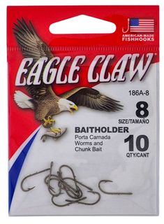 #8 BRONZE BAITHOLDER HOOK 10PK