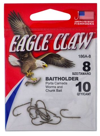 #8 BRONZE BAITHOLDER HOOK 10PK