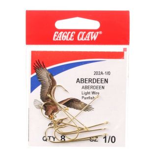 1/0 GOLD ABERDEEN HOOK 8PK