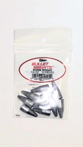 1/4 OZ BULLET WORM WEIGHTS 10PK   12PK/BX