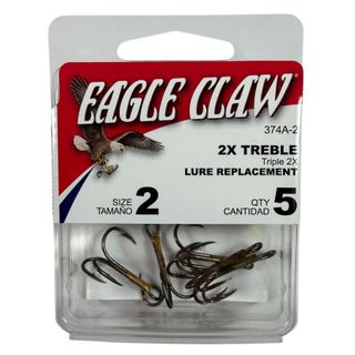 #2 BRONZE 2X TREBLE HOOKS 5PK
