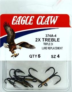 #4 BRONZE 2X TREBLE HOOKS 5PK