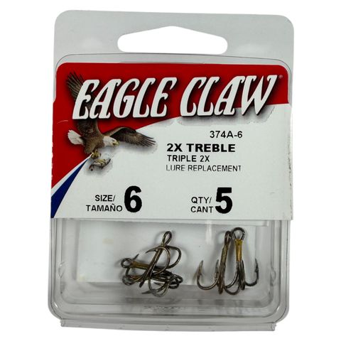 #6 BRONZE 2X TREBLE HOOKS 5PK