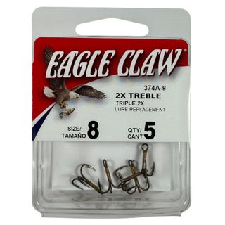 #8 BRONZE 2X TREBLE HOOKS 5PK