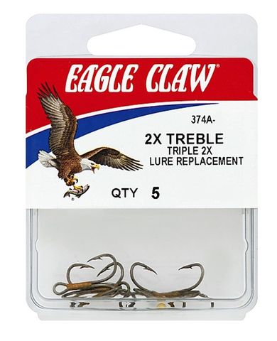 #8 BRONZE 2X TREBLE HOOKS 5PK