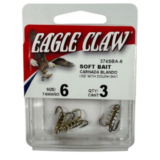 #6 BRONZE SOFT BAIT DOBY TREBLE HOOKS 3PK