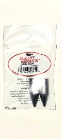 1 OZ BULLET WORM WEIGHTS 2PK    12PK/BX