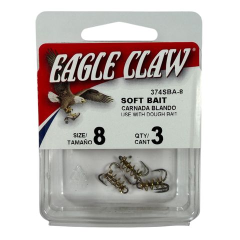 #8 BRONZE SOFT BAIT DOBY TREBLE HOOKS 3PK