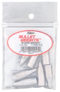 1/2 OZ BULLET WORM WEIGHTS 7PK   12PK/BX