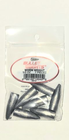 1/2 OZ BULLET WORM WEIGHTS 7PK   12PK/BX