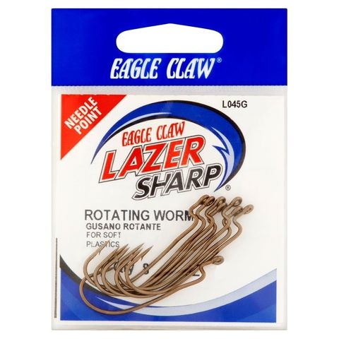 3/0 BRONZE LAZER ROTATING WORM HOOK 8PK