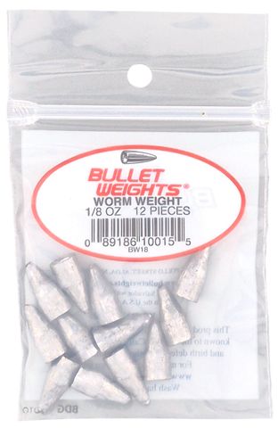1/8 OZ BULLET WORM WEIGHTS 12PK   12PK/BX
