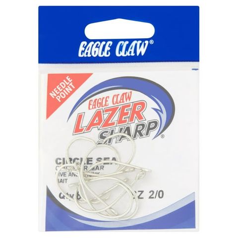 2/0 LAZER CIRCLE SEA- SEA GUARD HOOKS 8PK