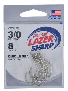 3/0 LAZER CIRCLE SEA- SEA GUARD HOOKS 8PK