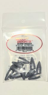 3/16 OZ BULLET WORM WEIGHTS 10PK   12PK/BX