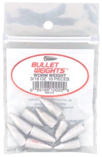 3/16 OZ BULLET WORM WEIGHTS 10PK   12PK/BX