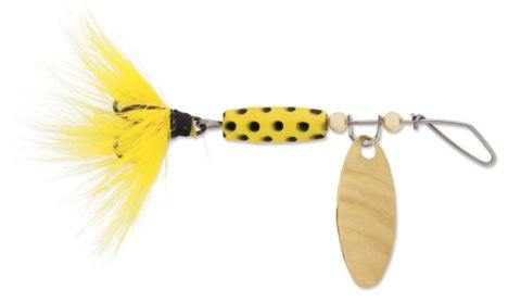 1/4 OZ SHYSTER SPINNERYELLOW/FEATHER/CHROME