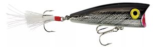 1/4 OZ POP-R TOPWATER LURE SILVER/BLACK  2.5"