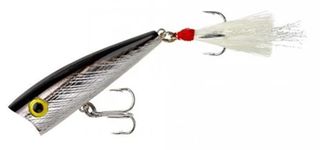 3/8 OZ MAGNUM POP-R TOPWATER LURE SILVER/BLACK 3"